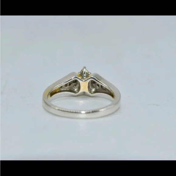 14k Gold - Silver Fill- Engagement Promise Ring - 1/10 CT White Diamond - Size 7 - Picture 6 of 15